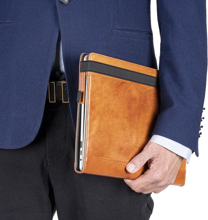 TYTX Hülle Kompatibel mit MacBook Air 13 Zoll Echtes Leder Cover Folio Book für MacBook Air 13 2021-
