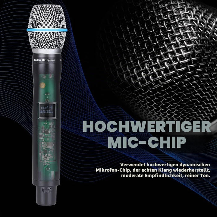 BOMGE UHF Metall Dual Handheld Wireless Mikrofone & Systeme für Karaoke, Gesang, Meeting, Party, Kir