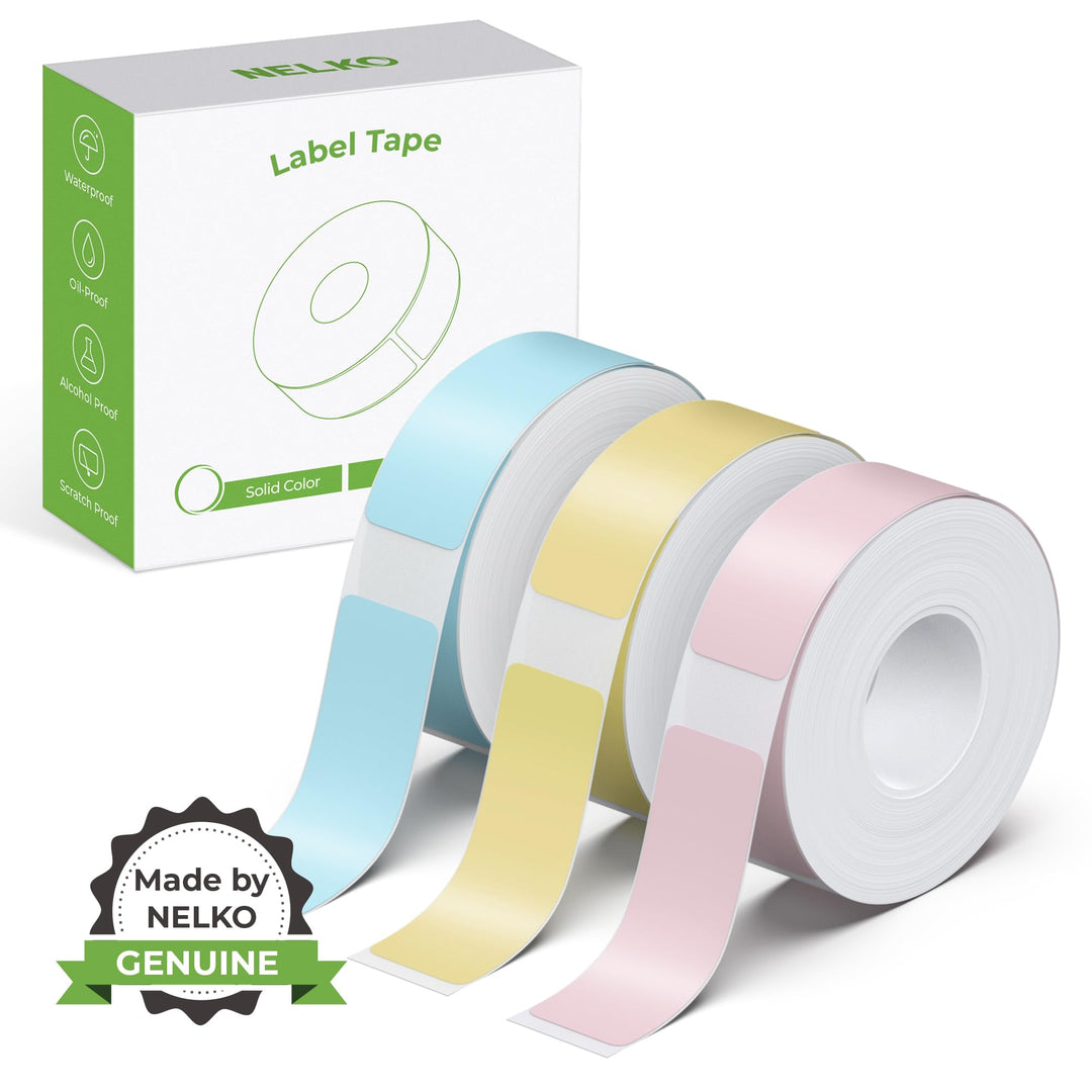 NELKO Original P21 Etikettenband-Ersatz, adaptiertes Etikettendruckpapier, 14 x 40 mm, standard-lami
