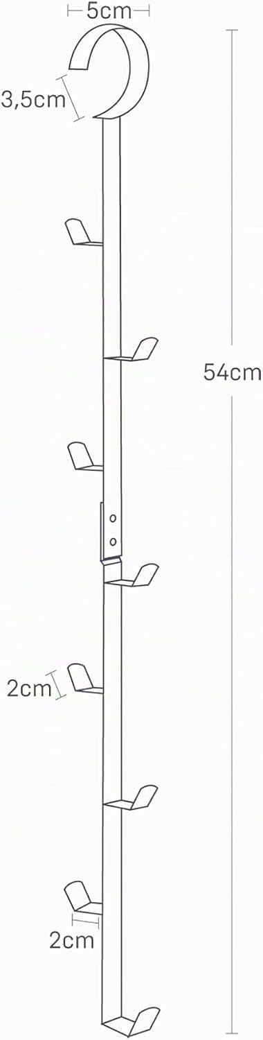 Yamazaki 7648 SMART Hängender Kleiderschrank-Organizer, schwarz, Stahl, Minimalistisches Design, 6 x