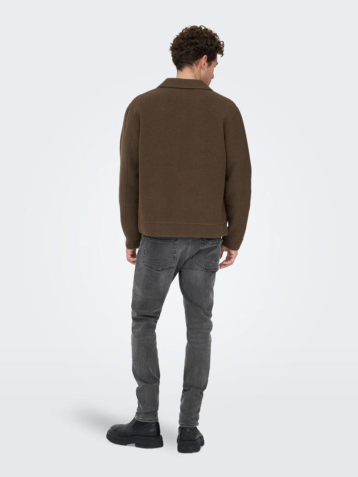 ONLY &amp; SONS Male Skinny Jeans ONSWARP Niedrige Taille Skinny Fit Jeans 28W / 32L Grey Denim, 28W / 3