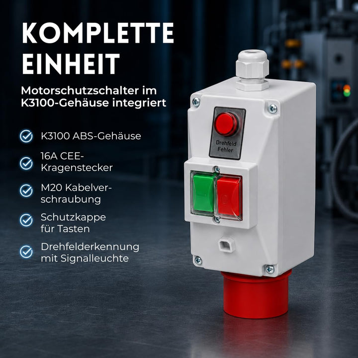 Motorschutzschalter ISKRA MS25 0,4-0,63A in Gehäuse mit Drehfelderkennung Drehfelderkennung 16A d.Ne