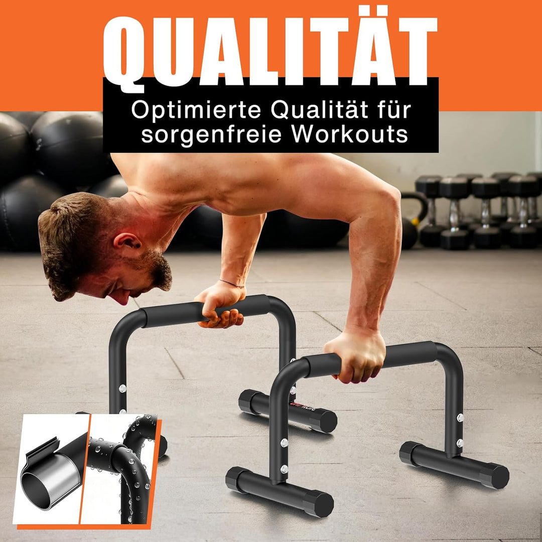 DH FitLife Verstellbare Bars (30-35cm) für Calisthenics | 2 Stufige Liegestützgriffe & Parallettes |