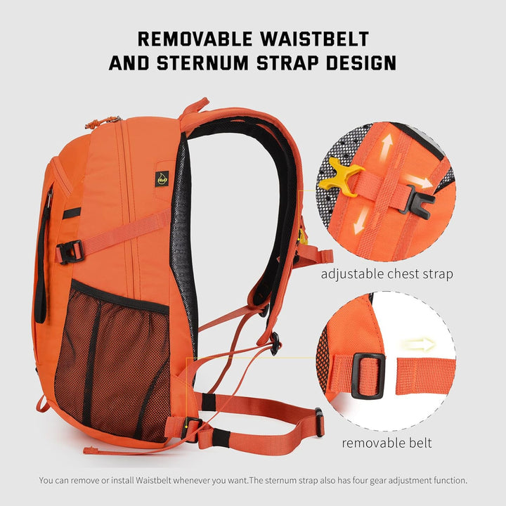 SKYSPER LANTC 20 Leicht Wanderrucksack 20L Klein Rucksack mit Rückenbelüftung Trekkingrucksack aus a