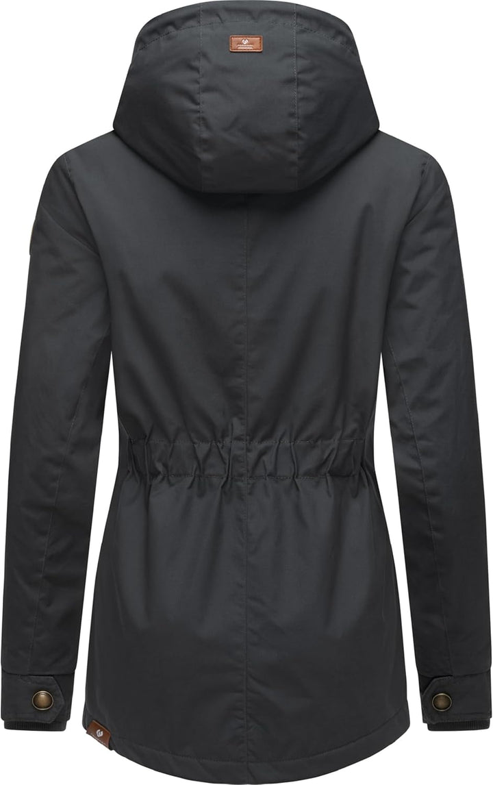 Ragwear Damen warme Winterjacke kurz mit Kapuze Monade XS-6XL S Dark Grey24, S Dark Grey24