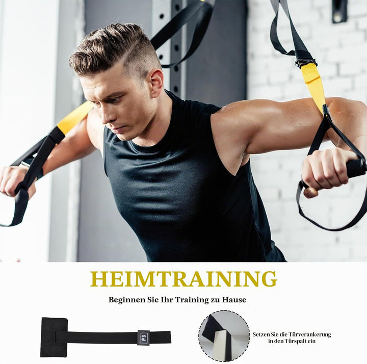 Schlingentrainer, Sling Trainer Set, Verstellbarer, Suspension Trainer mit Türanker, Slingtrainer Bä