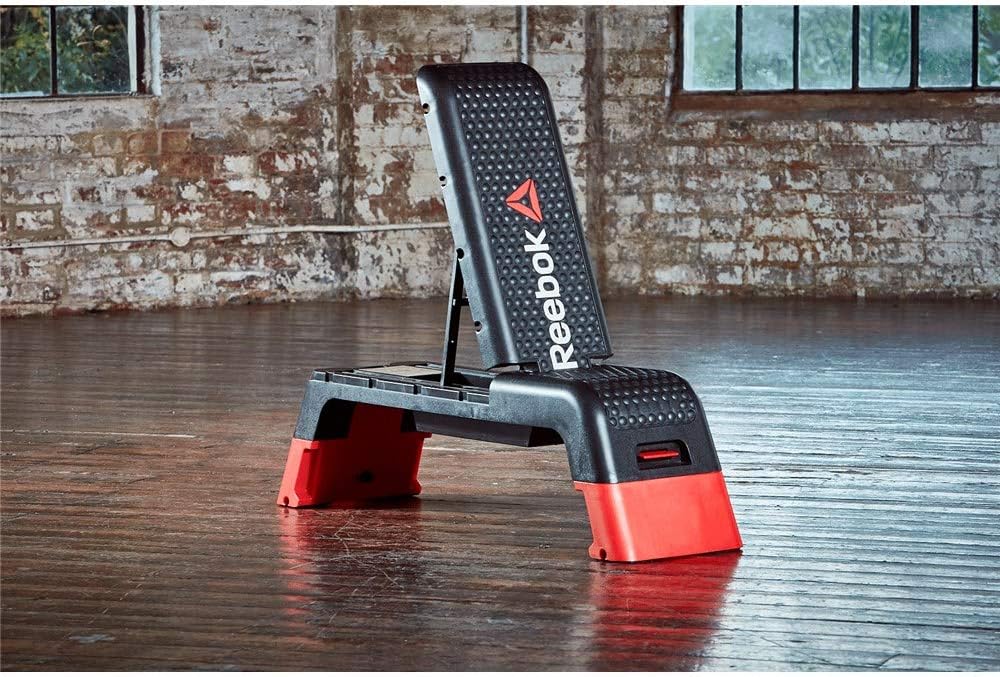 Reebok Deck Multifunktions-Stepbench, schwarz/rot