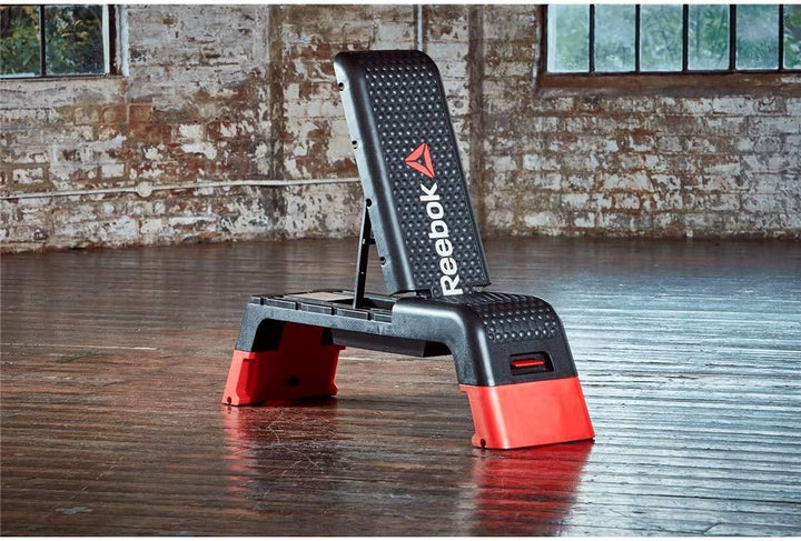 Reebok Deck Multifunktions-Stepbench, schwarz/rot