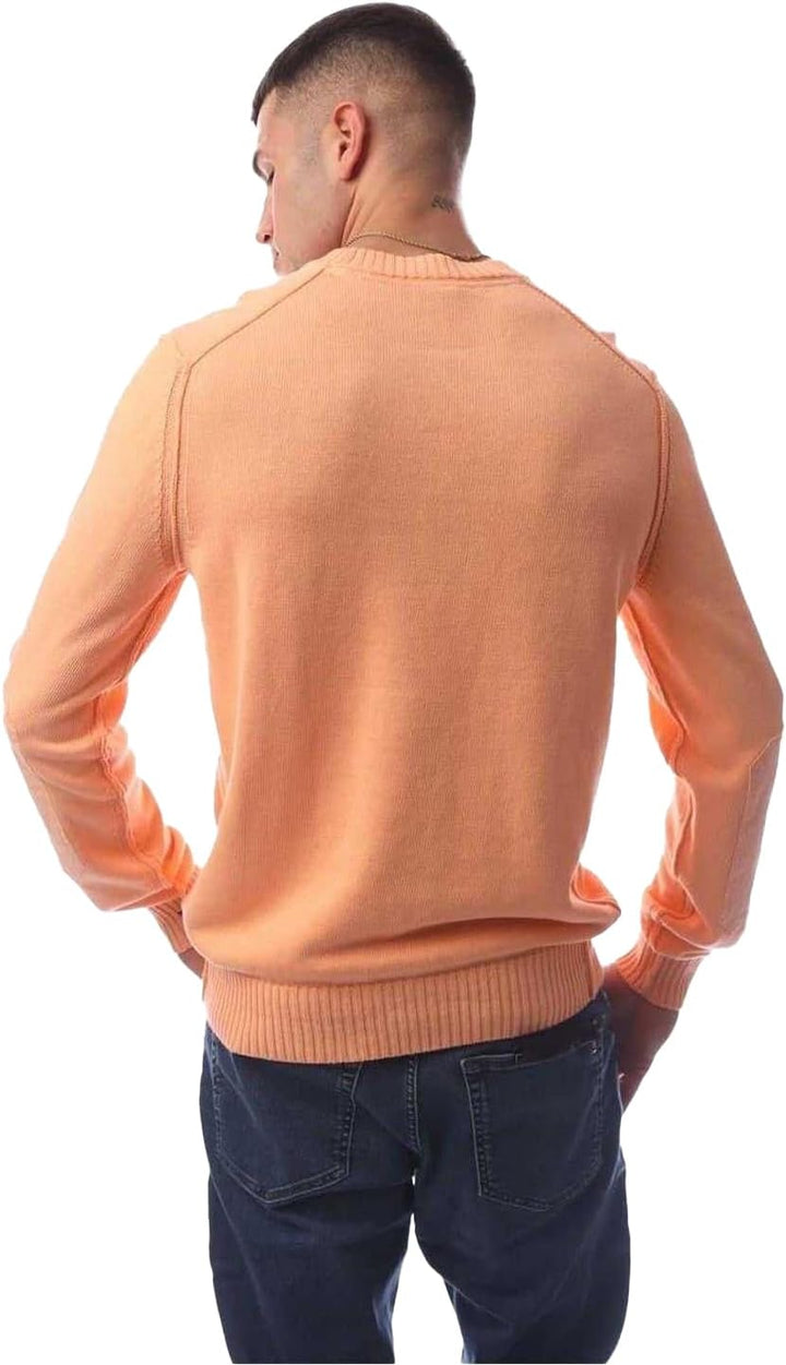 BOSS Herren Aropo Pullover aus Baumwolle und Leinen mit Ellbogen-Patches aus Stretch-Baumwolle L Lig