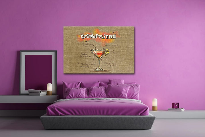 deyoli Rezept für einen Cosmopolitan Format: 80x60 als Leinwandbild, Motiv fertig gerahmt auf Echtho