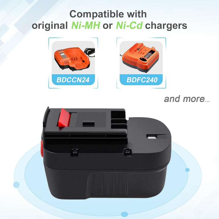 iPrize 14.4V 4.0Ah Ersatzakku für Black+Decker A14 A144 A144EX A14F B-8316 BD1444L BPT1048 HPB14 499