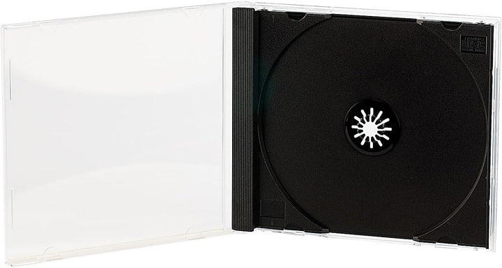 PEARL CD Jewel Case: Doppel CD Jewel Boxen im 50er-Set, schwarzes Tray (Leerhüllen, Hüllen für 2, Bo