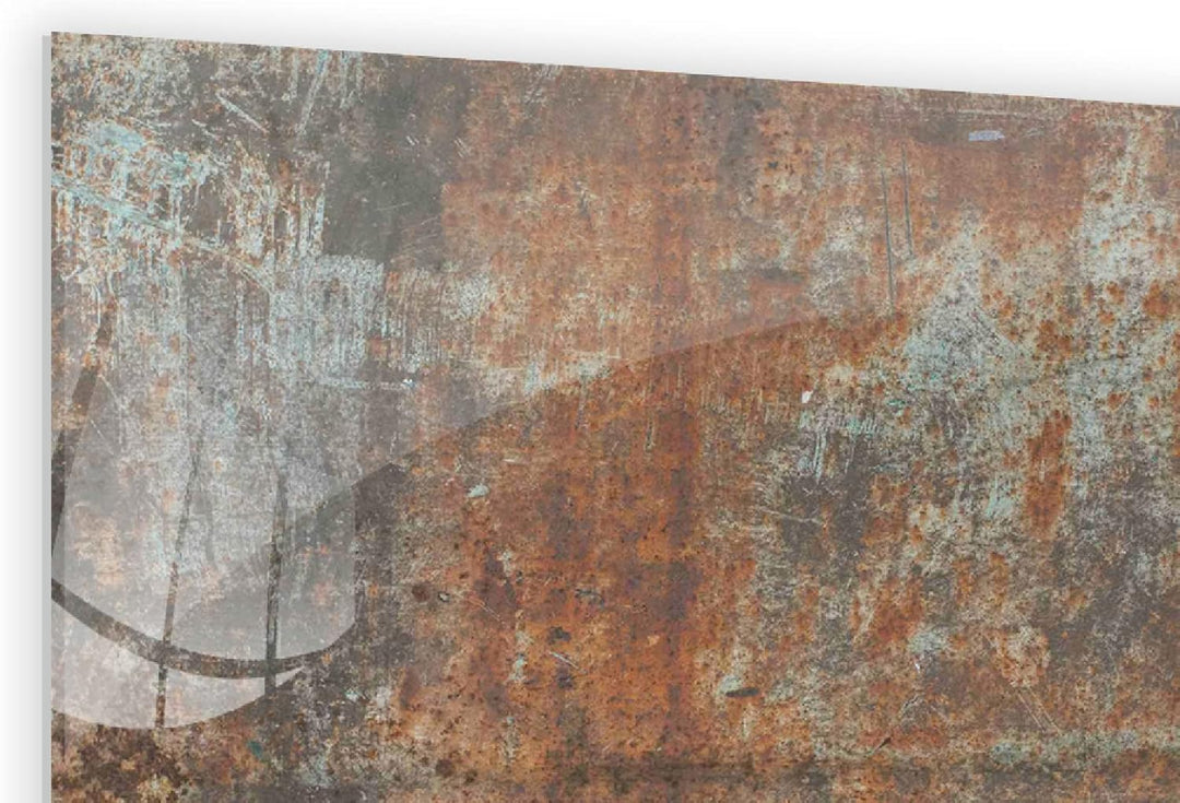 ALLboards Glas Magnettafel Rost Korrosion Gitter Ablagerung Rostfarbe 60x40cm Glasbild Memoboard aus