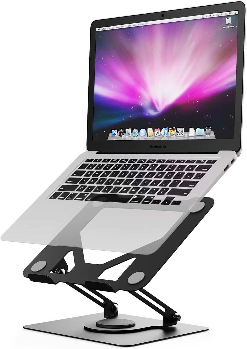 GRIFEMA Laptop Ständer mit 360 Drehbarer Basis, Höhenverstellbar, Belüfteter, Faltbarer Laptop Stand