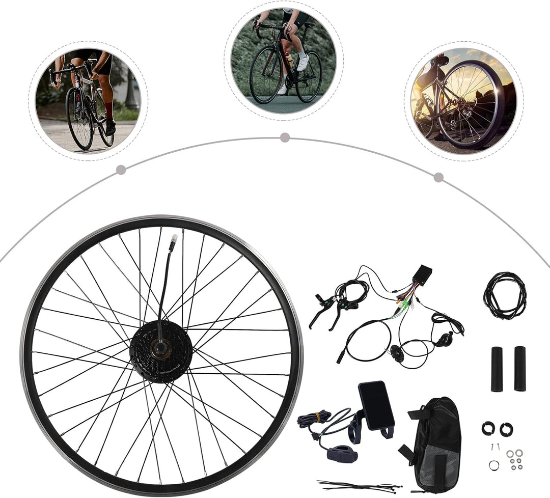 28"/29"/700C 36V 250W Ebike Hinterrad Umbausatz Kit E-Bike Nachrüstsatz mit DIY E-Bike LCD Display E