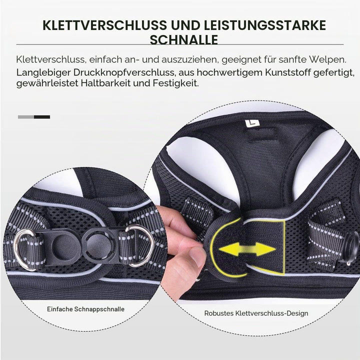 Suredoo Hundegeschirr mit Leine Anti Zug Geschirr Reflektierend Brustgeschirr für Kleine Hunde, Haus
