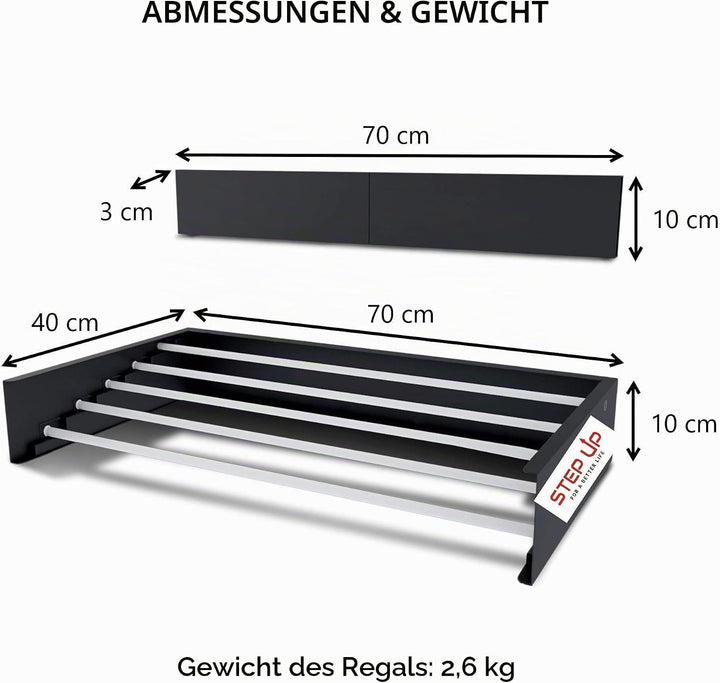 Step Up Wäscheständer - wandmontiert - ausziehbar - Wäscheständer klappbar, faltbar für drinnen oder