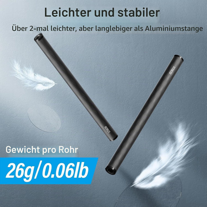 SIRUI 15mm Rod Kohlefaser Stange, universelle 20cm Kameraschienenstangen für 15mm Stangenschienen-St