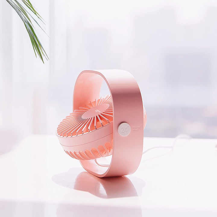 Simpeak USB Ventilator, Mini USB Tischventilator, Klein Ventilator Leise, 3 Speed 360 Grad Drehung,