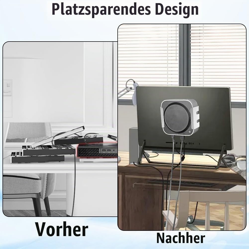 Untertischhalterung Halterung für Mac mini M4/M4 Pro, Platzsparend Kohlenstoffstahl Halterung Unter