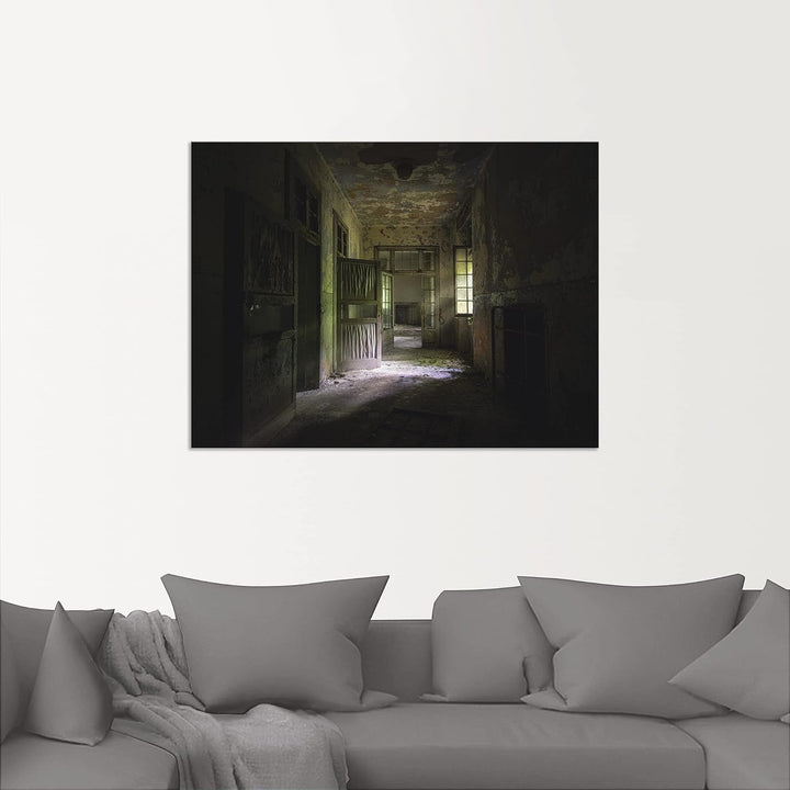 ARTland Wandbild Alu Verbundplatte für Innen &amp; Outdoor Bild 40x30 cm Lost Places Ruine Flur Verlasse
