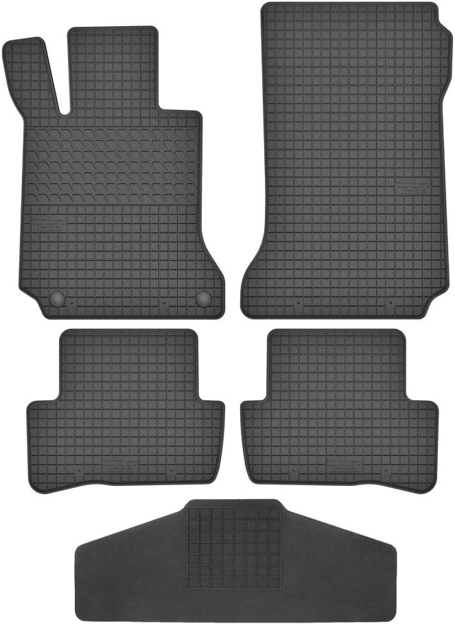 Fussmatten Vorne, Hinten + Tunnel Matte 5er Set für Mercedes Benz C-Klasse W204 2007-2015 Gummi Gumm