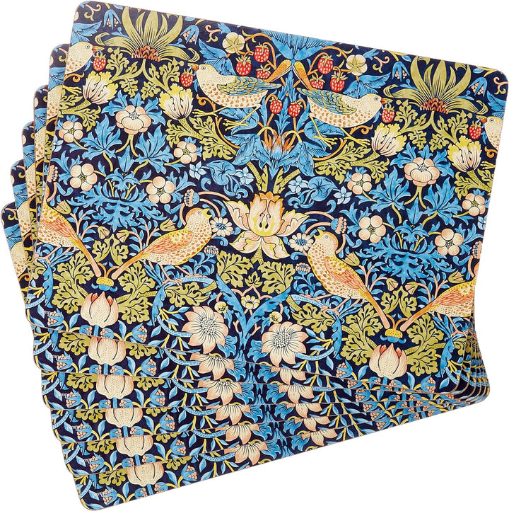 Portmeirion Home & Gifts Pimpernel Platzsets, Erdbeerdieb, Blau, 6 Stück, Mehrfarbig, 30,5 x 23 cm T
