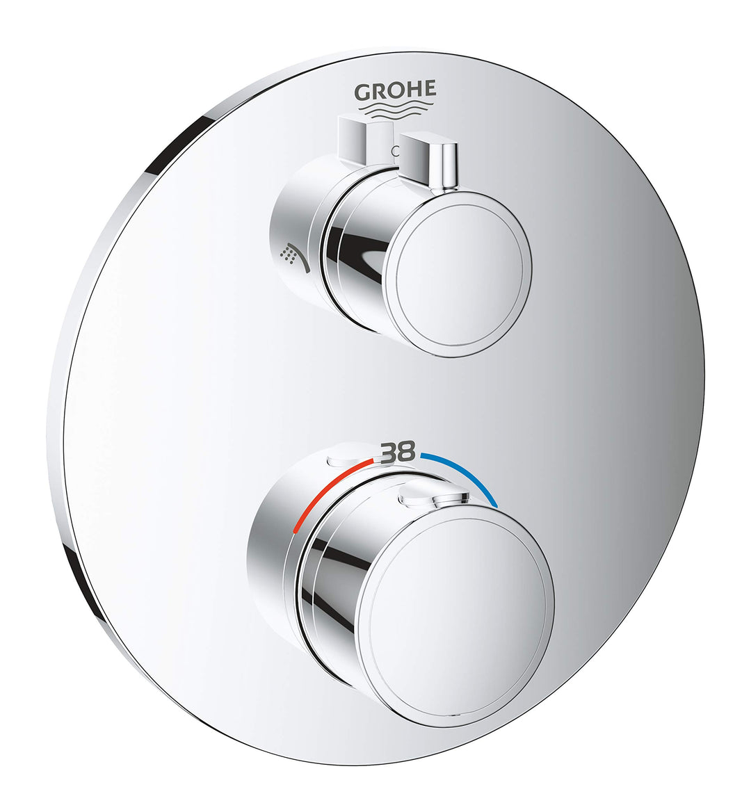GROHE Grohtherm - Thermostat-Brausebatterie (mit integrierter 2-Wege-Umstellung, Sicherheitssperre b