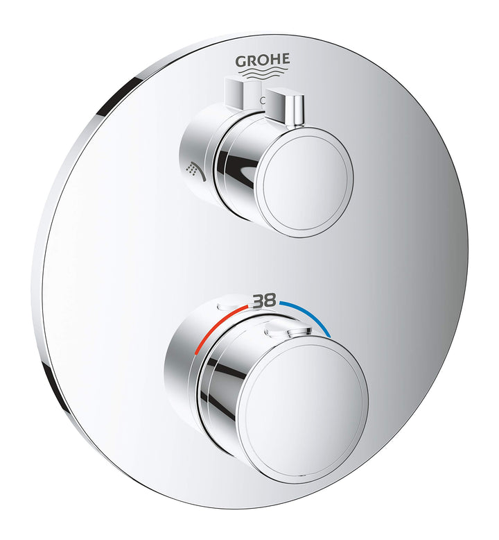 GROHE Grohtherm - Thermostat-Brausebatterie (mit integrierter 2-Wege-Umstellung, Sicherheitssperre b