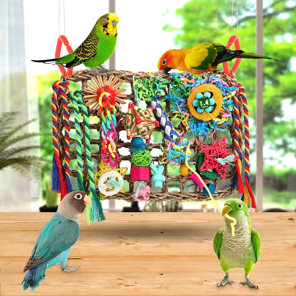 Vogelspielzeug und Vogelfutterspielzeug für Sittiche, Nymphensittiche