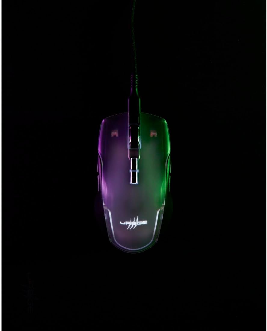uRage Gaming-Maus Reaper 515 Illuminated, kabelgebundene Maus mit 9 programmierbaren Tasten, bis zu