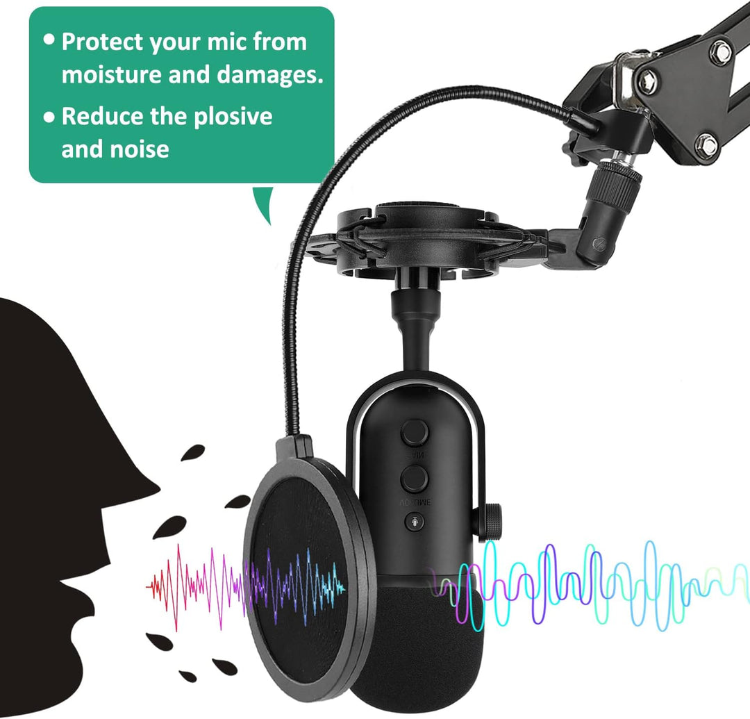 Razer Seiren V2 Pro Mikrofon Arm mit Pop Filter,Mikrofonhalter, Einstellbare Mikrofonständer mit Mik