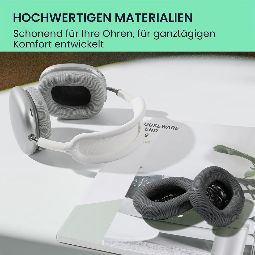 kwmobile 2X Ohr Polster für Apple AirPods Max/AirPods Max 2 Ohrpolster - Ersatz Ohrpolster - Kopfhör