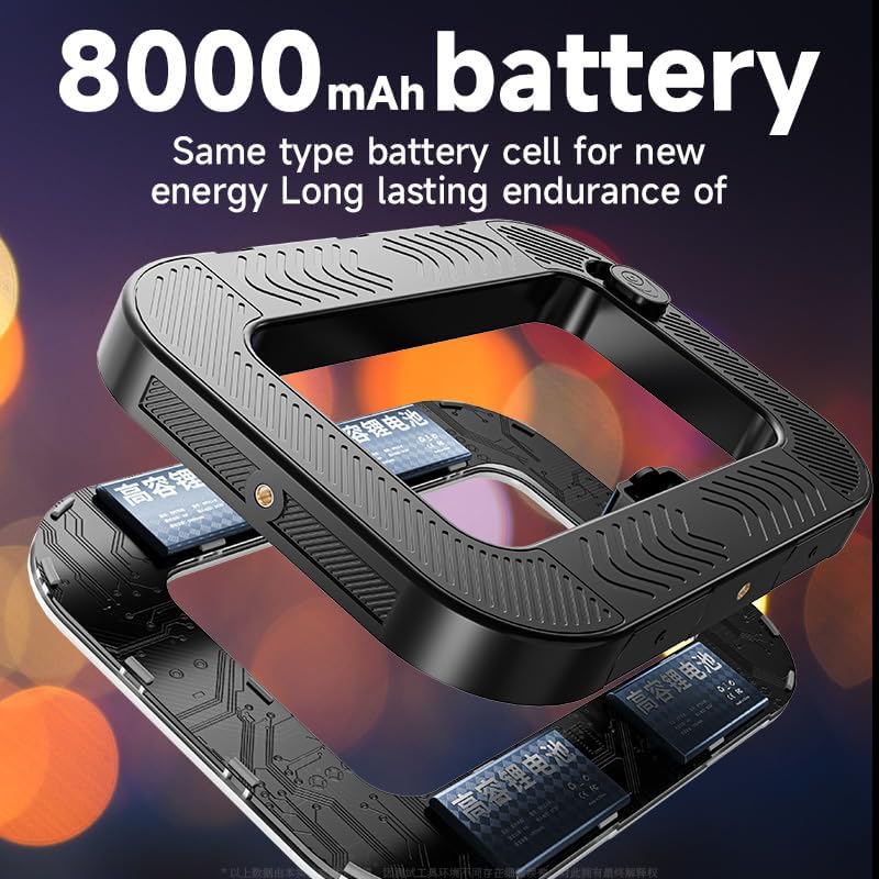 RGB Fotografie-Licht Handy-Videoleuchte mit 48 FX-Modi, 8000mAh Akku, Bluetooth & Handyhalter, 2500K
