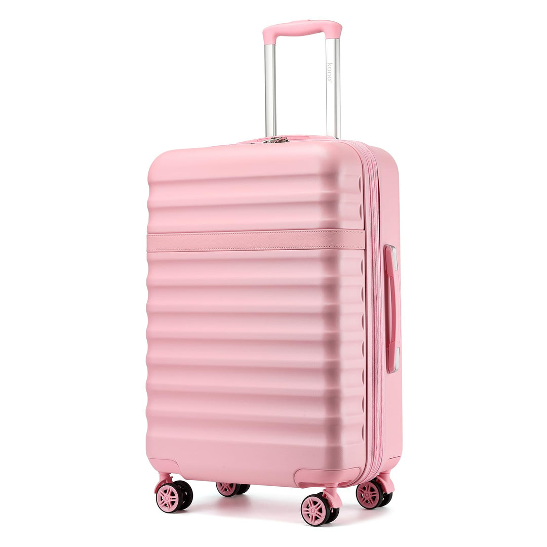 KONO Koffer Trolley Mittelgross Koffer Reisekoffer von ABS+PC Hartschalenkoffer mit 4 Rollen TSA Sch