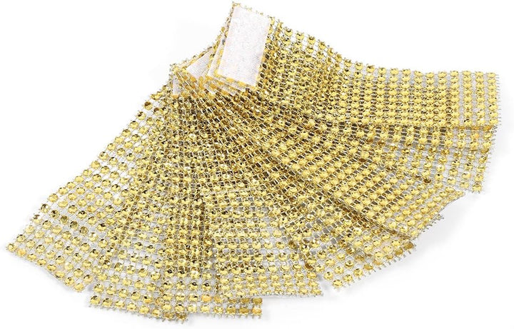 Yosoo 50/100 Silber/Gold Strass Serviette Ringe 8 Reihen Stuhl Schärpe Ring Diamant-Ineinander Greif