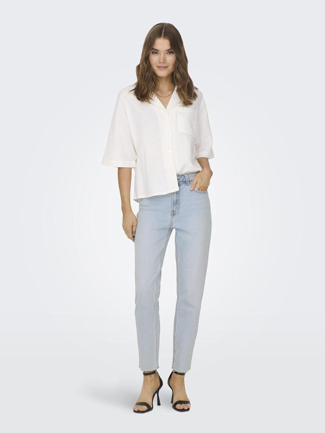 ONLEMILY HW STR RAW CR AK MAS440 NOOS 26W / 30L Light Blue Denim, 26W / 30L Light Blue Denim