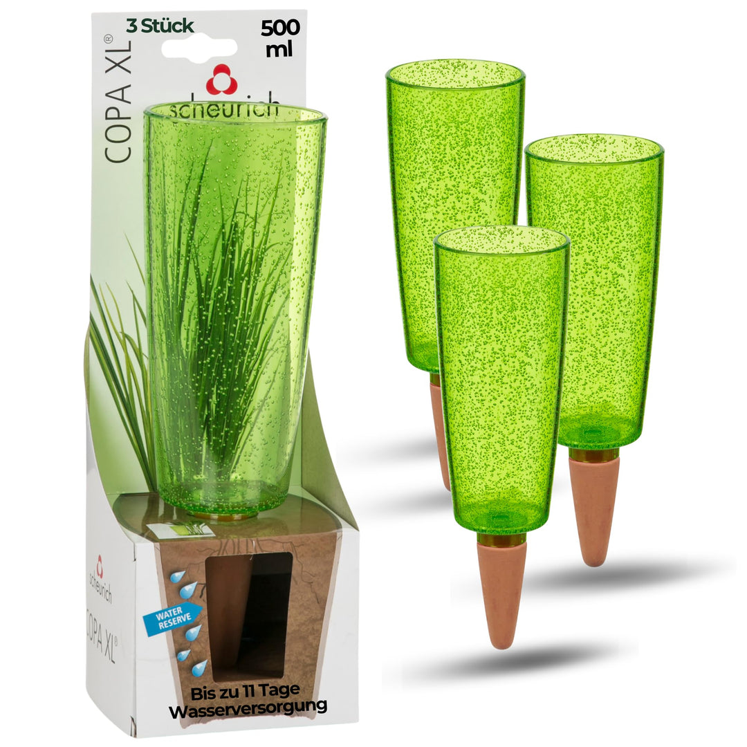 Scheurich Copa XL Bewässerung Wasserspender Bewässerungskugel grün transparent (3, Grün), 3