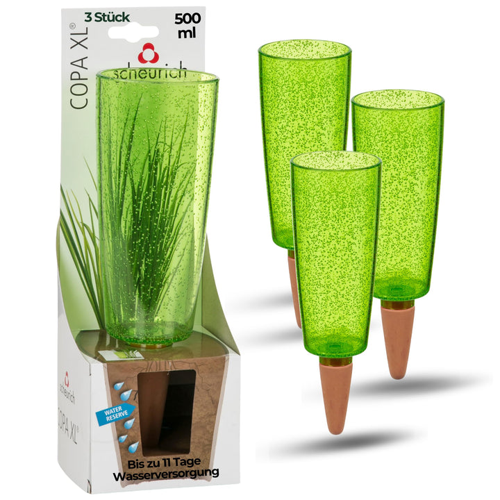 Scheurich Copa XL Bewässerung Wasserspender Bewässerungskugel grün transparent (3, Grün), 3