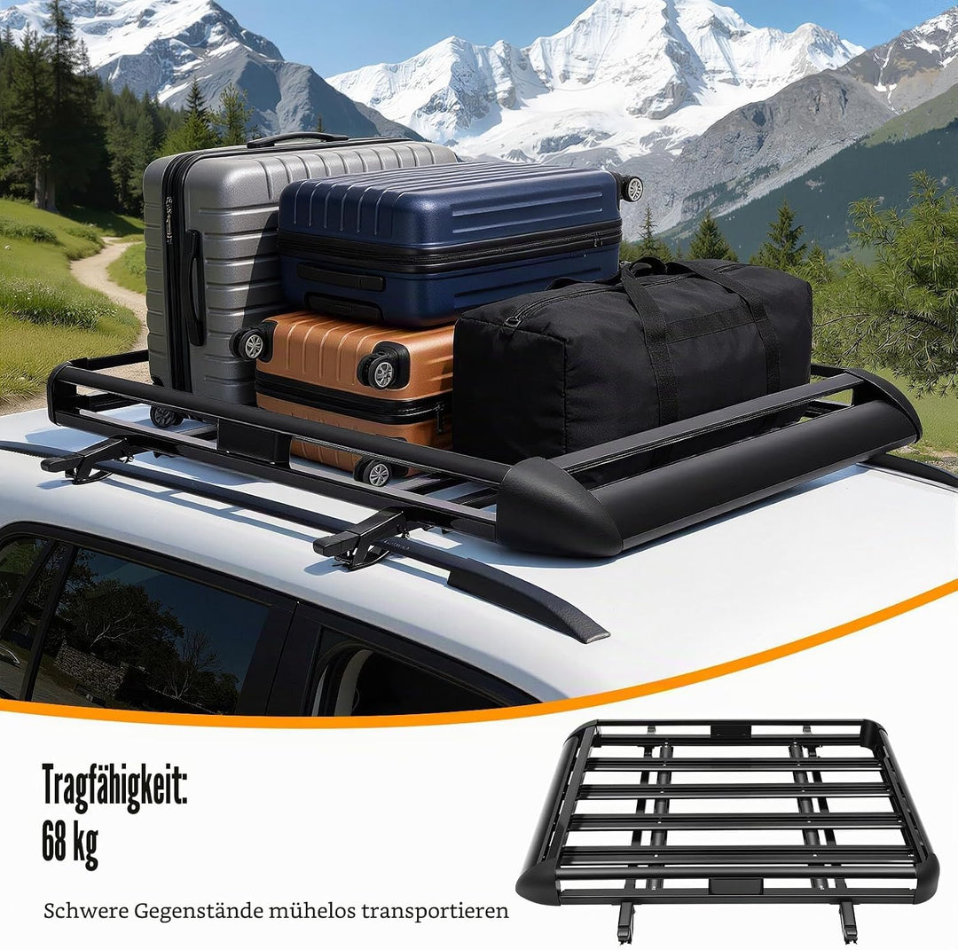Dachkorb Auto Dachgepäckträger aus Aluminium Gross Dach Dachträger Schwarz Universal Gepäckträger Ge