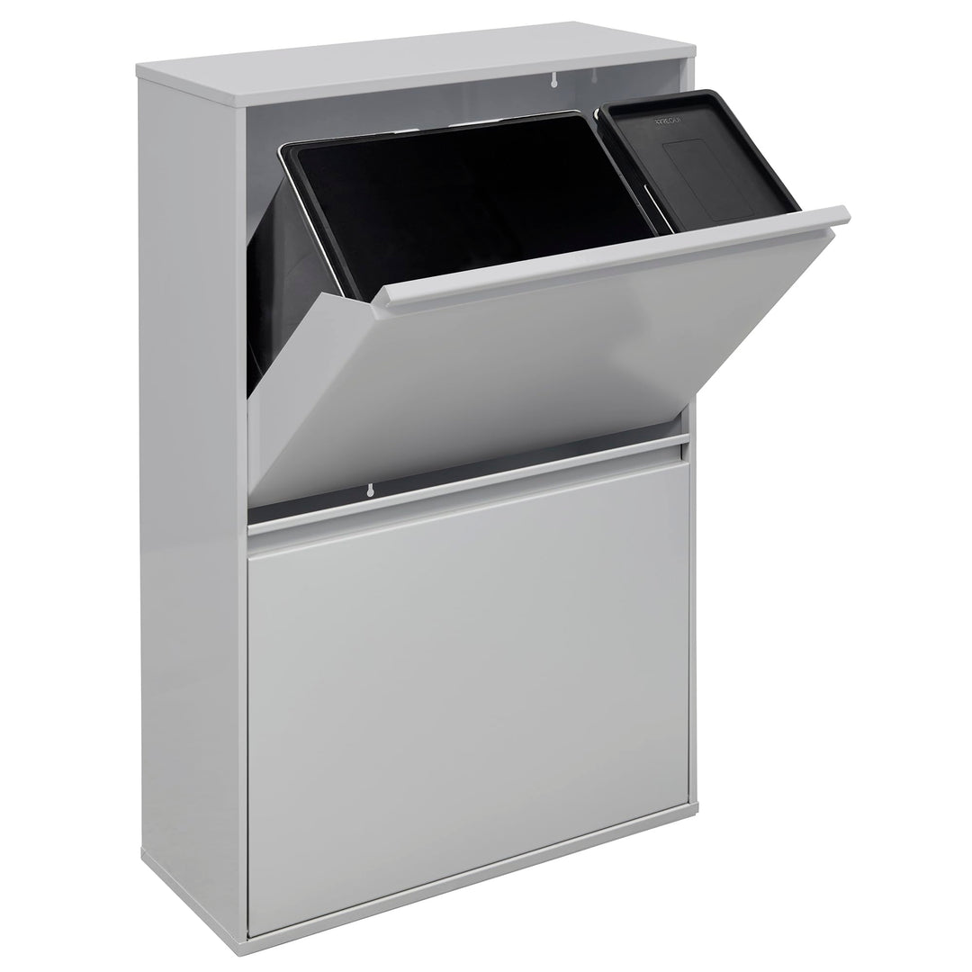 ARREGUI Basic CR602-B2 Mülltrennsystem aus Stahl | 4 Fächer Mülleimer für die Küche | 1 Extra Grosse