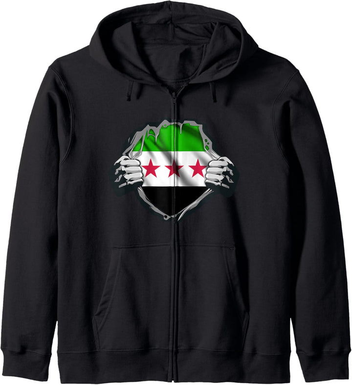 Syria Flag ,Free Syria,Syrien Flagge. Kapuzenjacke