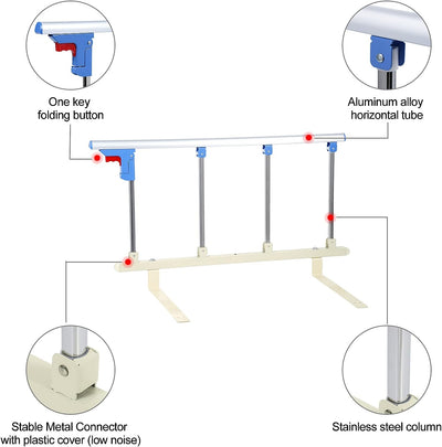 Signstek Bettgitter Faltbare Tragbare Bett Sicherungsschiene für ältere Menschen, Erwachsene unterst
