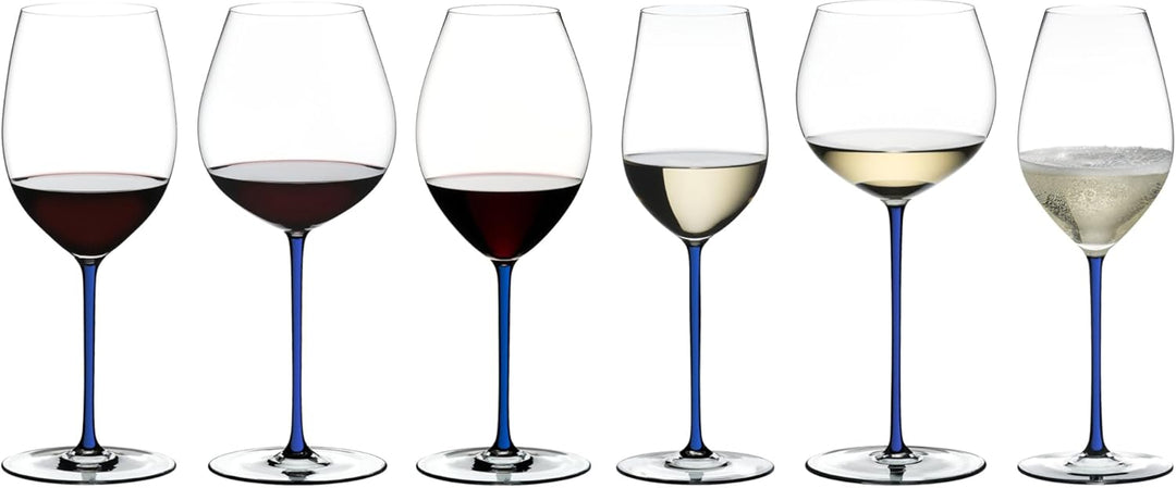 Riedel Fatto A Mano Old World Weinglas im Eichenfass gereifter Chardonnay (Oaked Chardonnay) blau, i