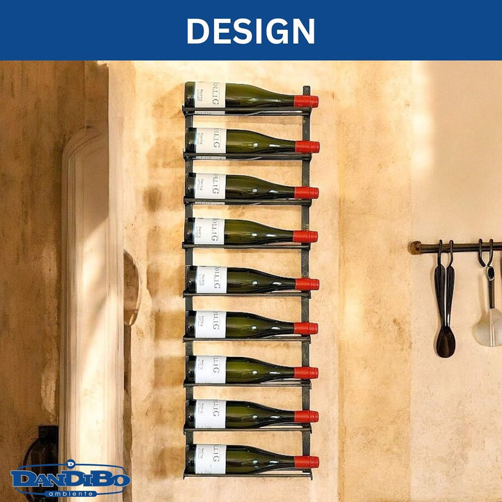 DanDiBo Weinregal Wand Metall Schwarz 240402 Flaschenregal Schmal Wandmontage Wine Rack Weinflaschen