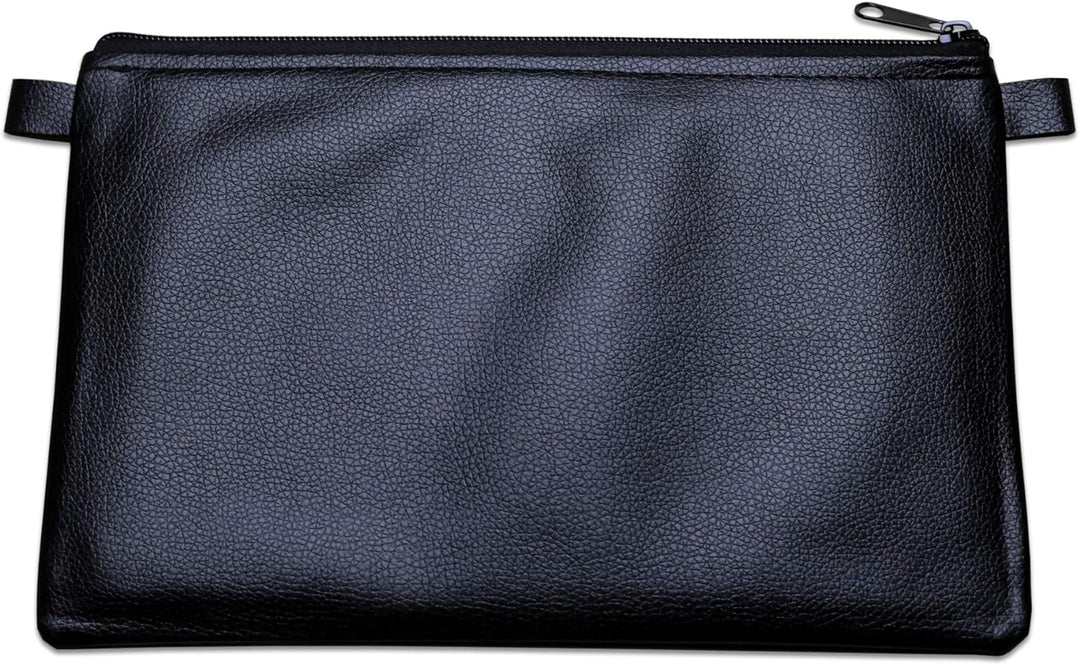 10-er Pack Banktaschen mit Reissverschluss Set Geldtaschen 27 x 17 cm Kunstleder schwarz für Dokumen