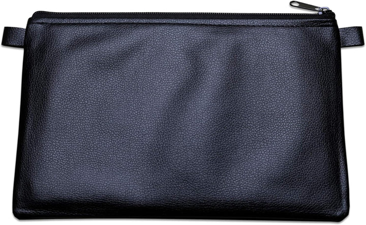 10-er Pack Banktaschen mit Reissverschluss Set Geldtaschen 27 x 17 cm Kunstleder schwarz für Dokumen