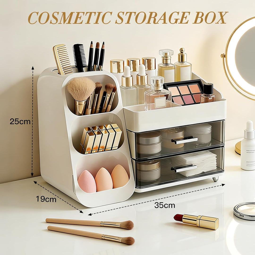 Kosmetik Organizer mit Schubladen,Schminktisch Organizer Grosse für Makeup,Schminke und Skincare Auf