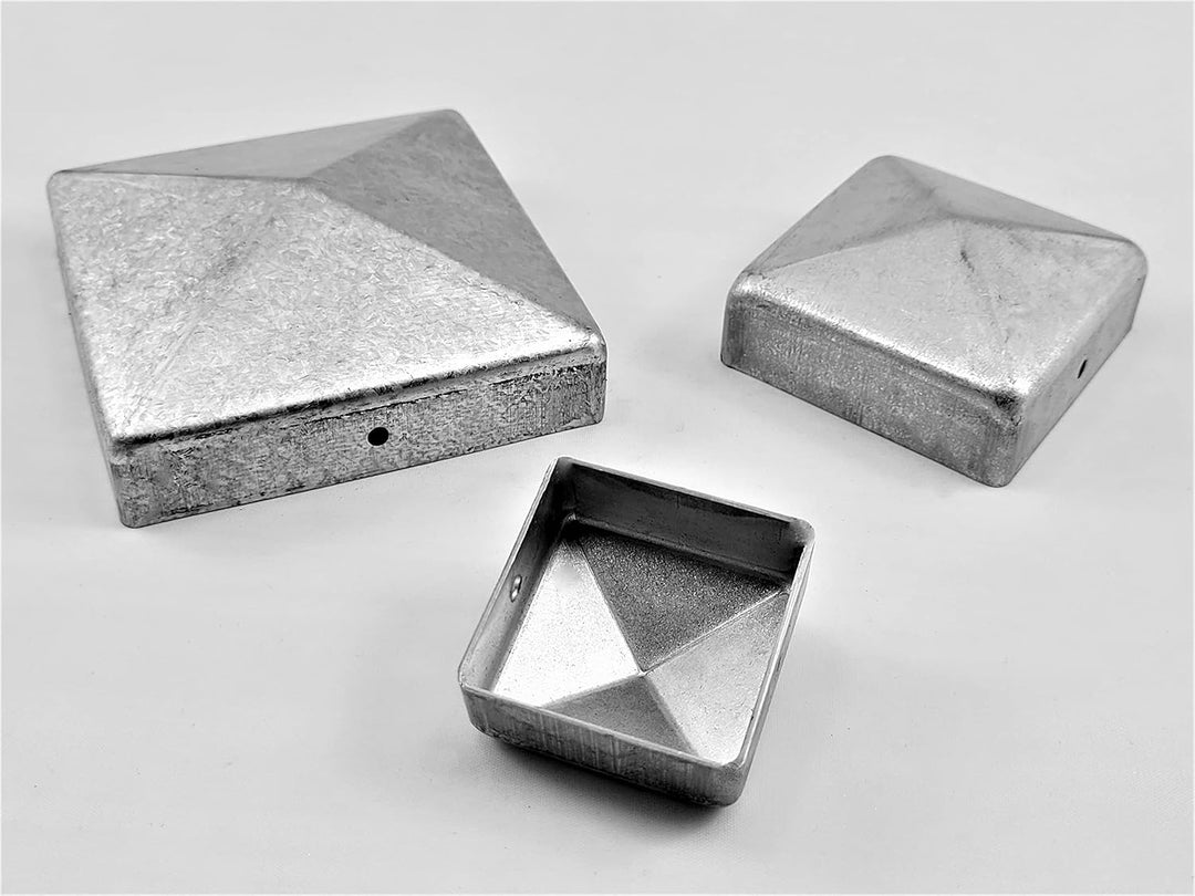 10 Stück Abdeckkappe Metall galv. verzinkt 70x70mm, 70x70mm