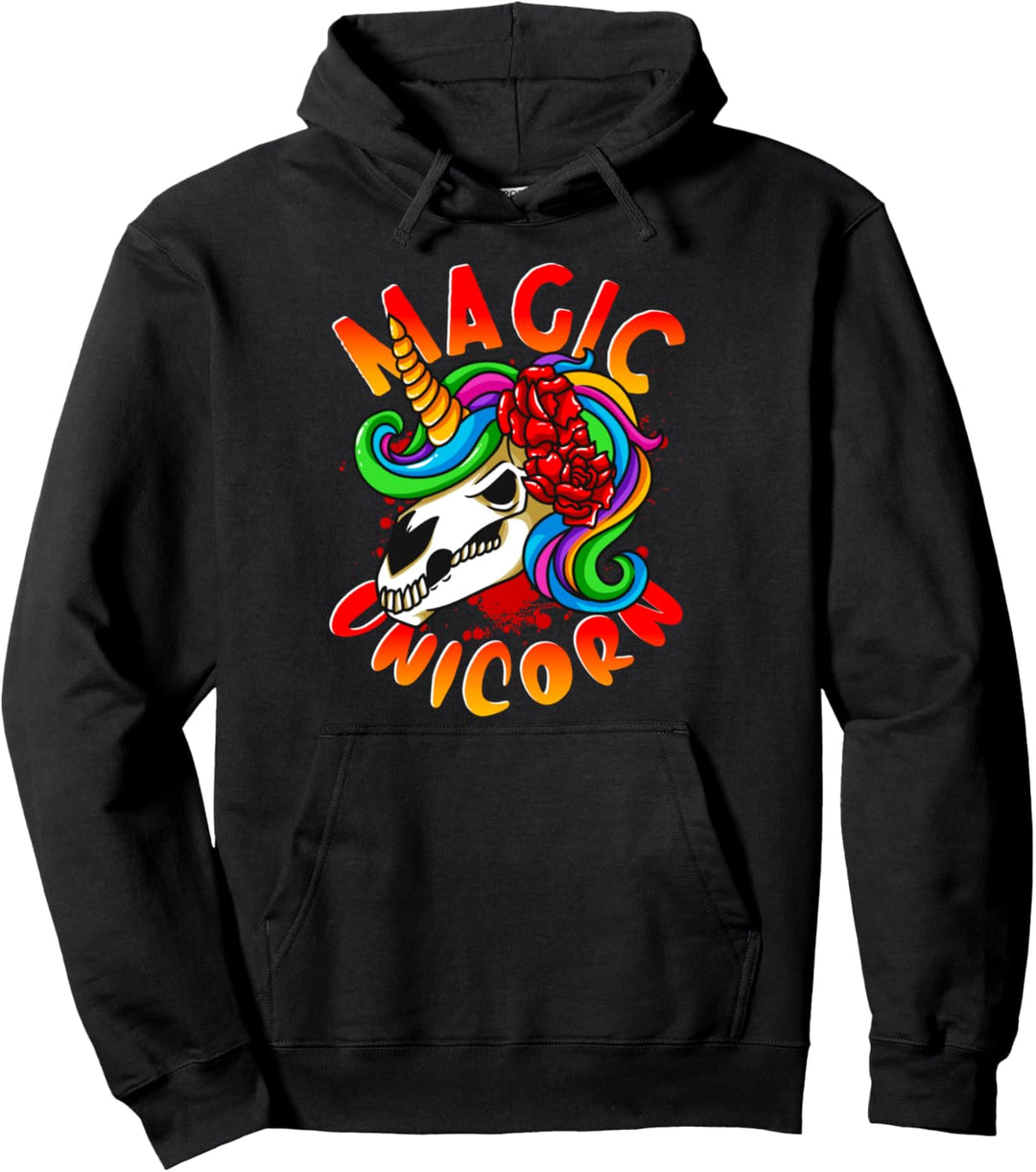 Magisches Einhorn – Mythische Kreatur Schädel Pullover Hoodie
